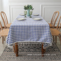 polyester and linen houndstooth thickened table cloth